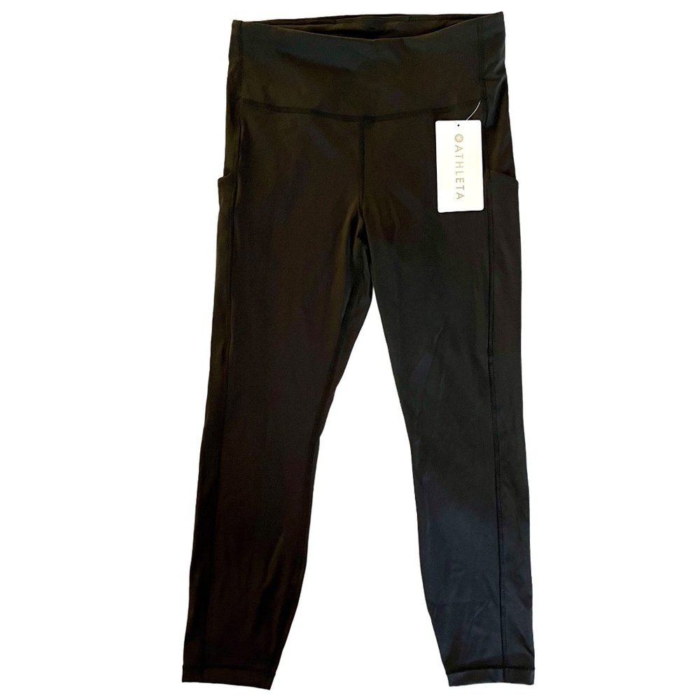 ATHLETA Ultimate Stash Pocket 7/8 Tights Leggings, Black, Size Med - NWT